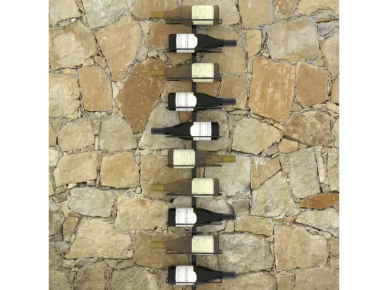 Casier à bouteilles mural pour 10 bouteilles Noir Métal