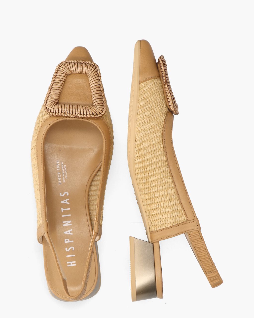 Hispanitas RHV254046 Naturel/Cognac Dames Slingbackpumps