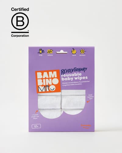 Bambino Mio wiederverwendbare Feuchttücher – Basic, 10er-Packung, Wolke