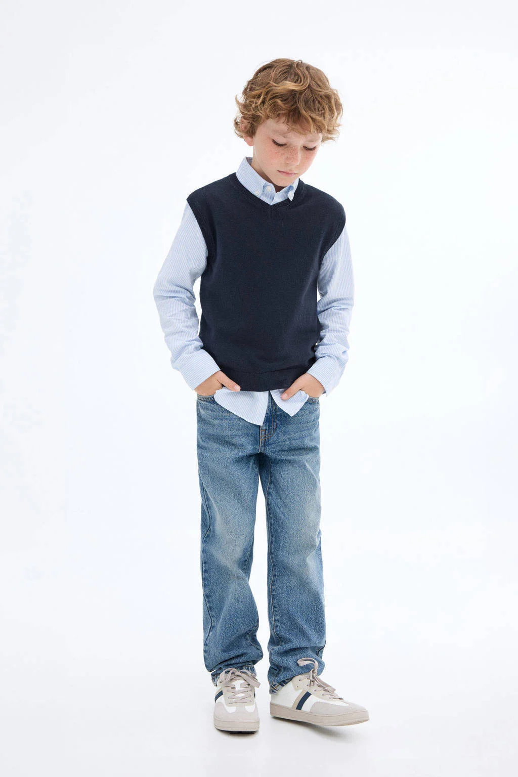 Mango Kids spencer donkerblauw