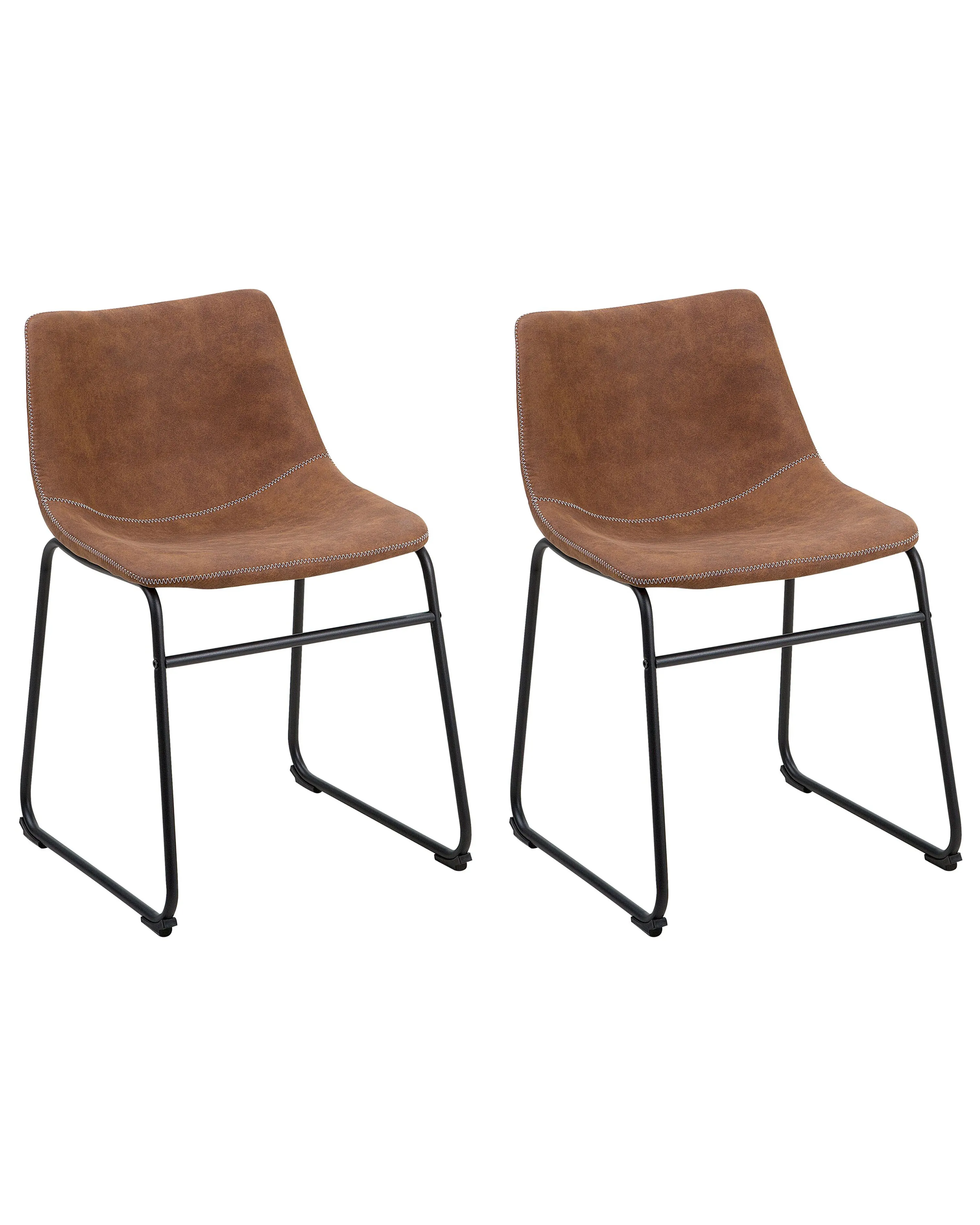 Set van 2 eetkamerstoelen BATAVIA Stof Goudbruin