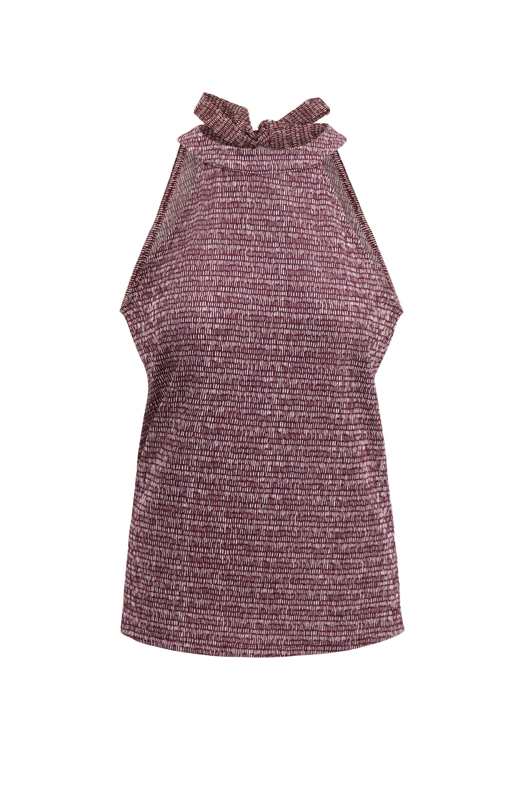 jersey halter top met grafische print