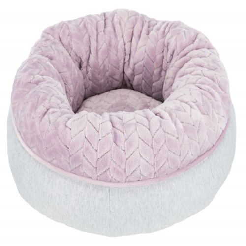 Cama redonda Trixie Junior para cães, cinza e lilás.
