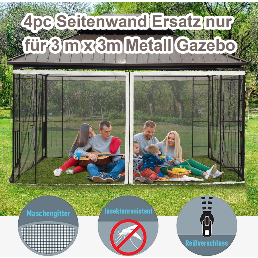 Outsunny Moskitonetz für 3 x 3 Pavillons bunt