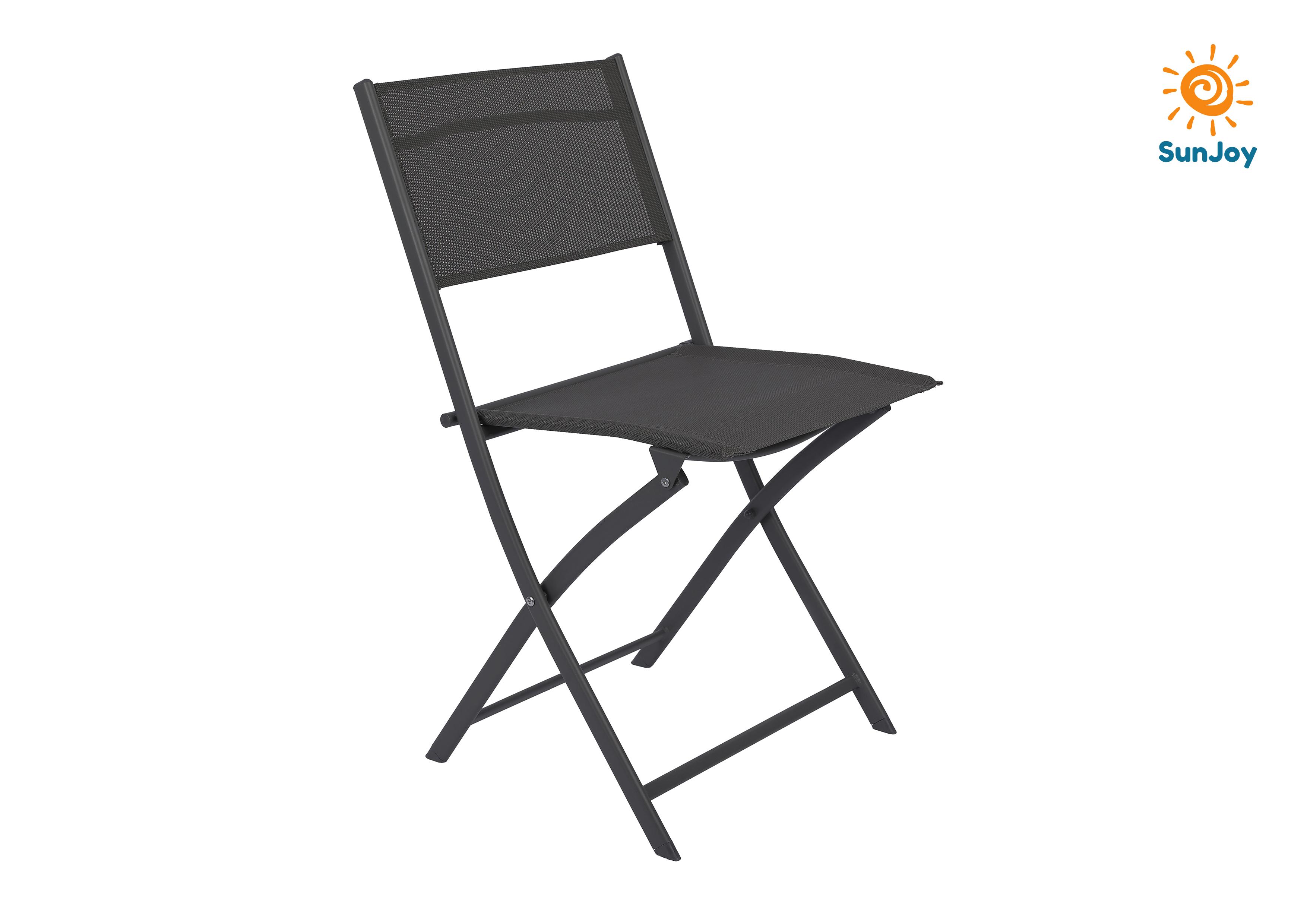 CHAISE PLIANTE ELEA GRIS FONCE TEXALINE ACIER