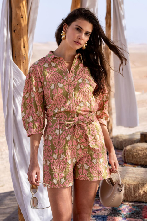 Geisha groene dames blouse