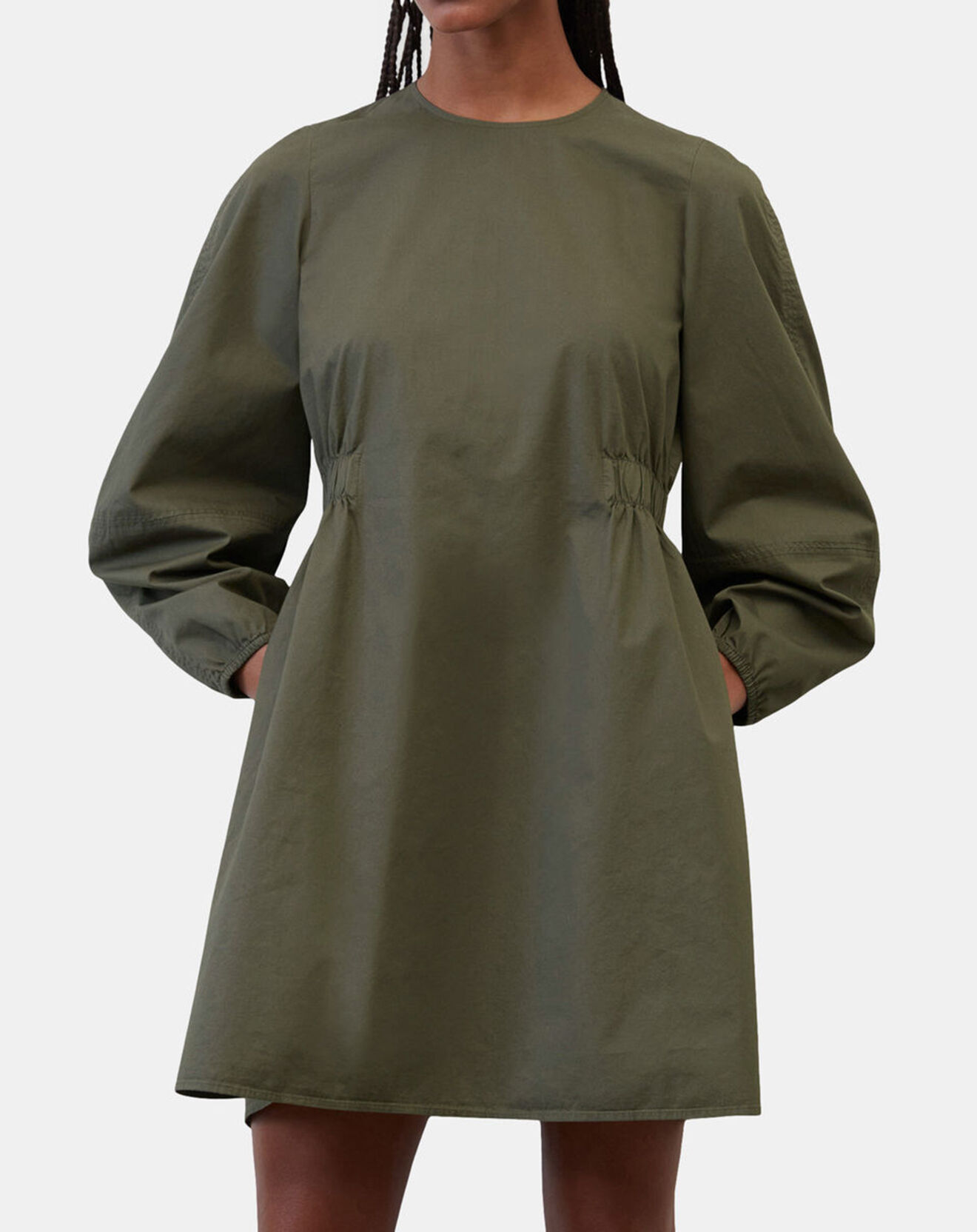Marc O'Polo Robe manches ballons kaki