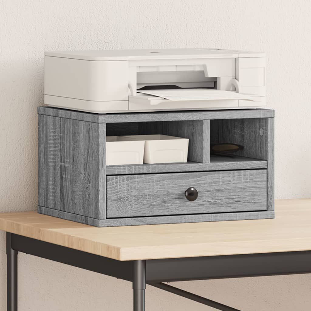 vidaXL Printerstandaard, grijs Sonoma eiken, 40x32x22,5 cm