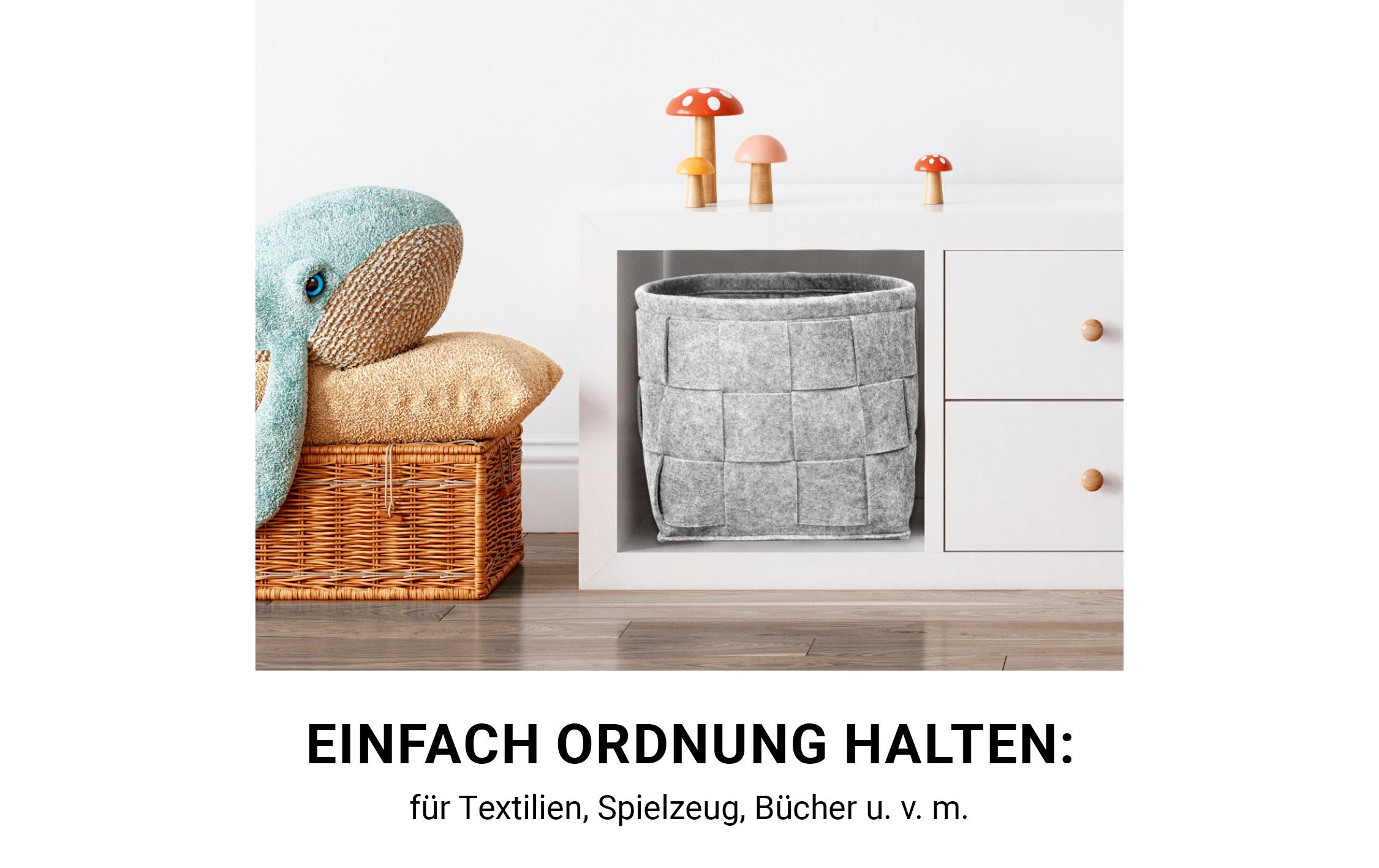 Aufbewahrungskorb Filz 32 cm HellgrauFilz-Aufbewahrungstasche