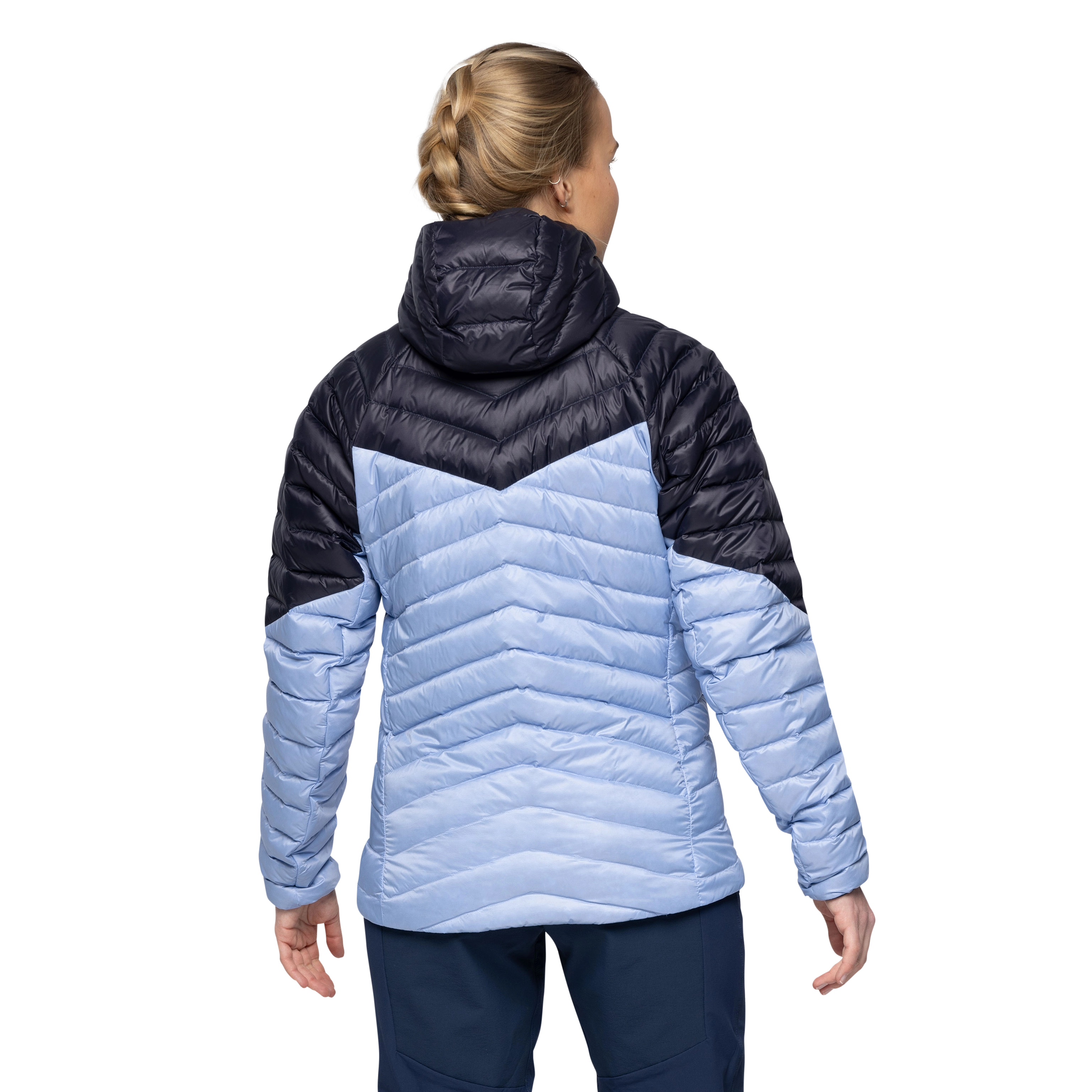 Tind Light Down Jacket Hood Women Blueberry Milk / Navy Blue