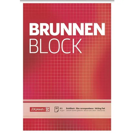 BRUNNEN Block A5, 50 Blatt, kariert