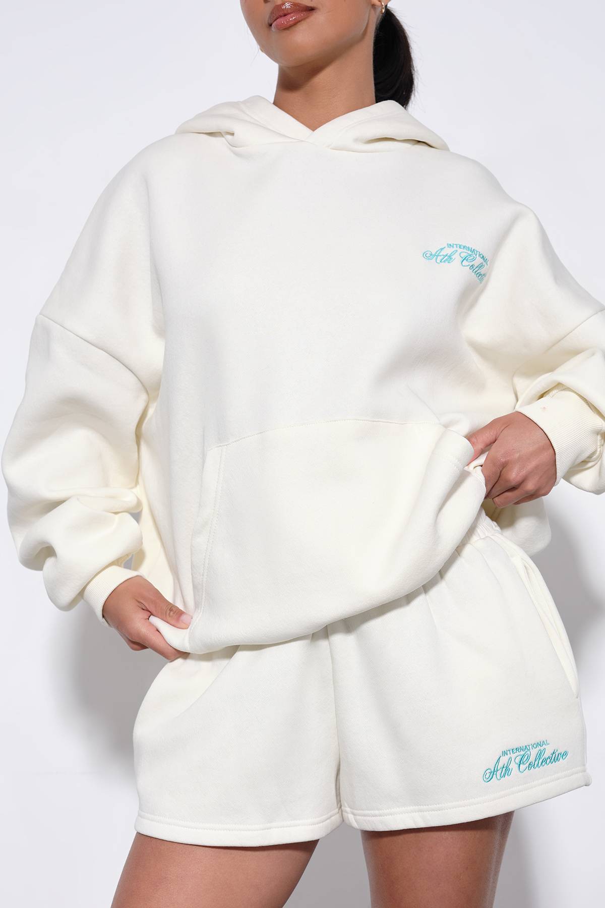 boohoo Ensemble De Survêtement Court À Casynthétiqueche Brodé Ath Collective