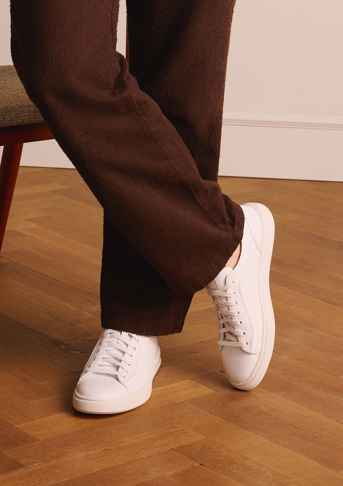 Witte leren sneakers