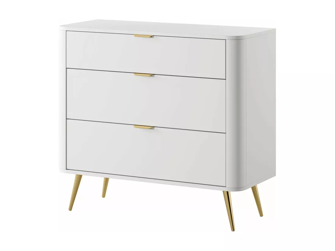 Commode - 90 cm - 3 tiroirs - blanc - OVAL