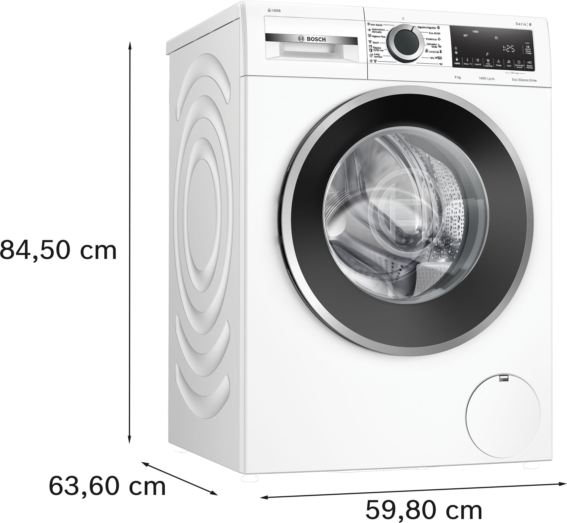 Máquina de lavar roupa de carregamento frontal Série 6, 9 kg, 1400 rpm, WGG244F1ES