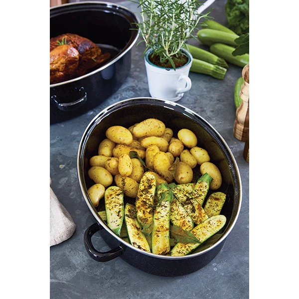 Cocotte roaster 38 cm acier émaillé Baumalu