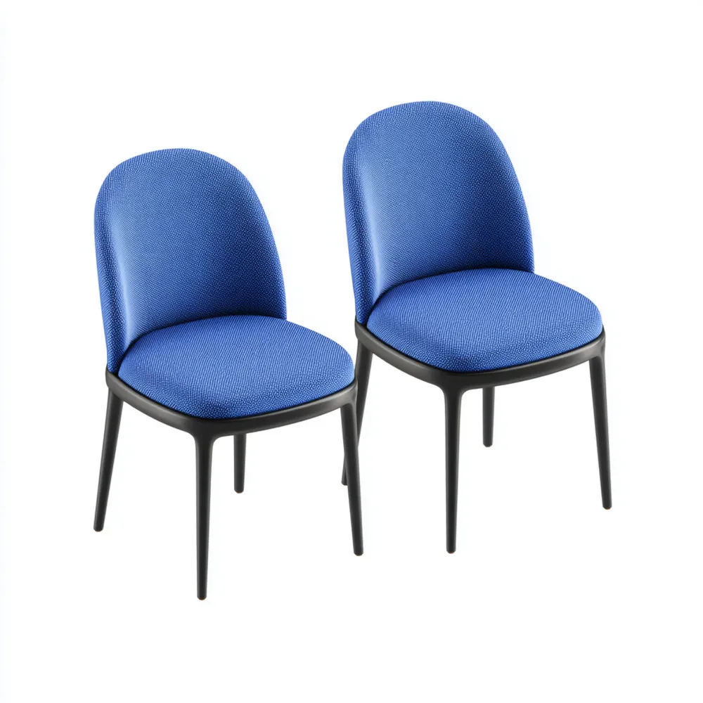 Esszimmerstühle 2er-Set 45x42x85 cm Stoffpolsterung Blau – Modernes Design