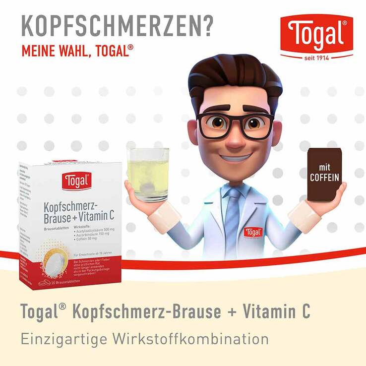 Togal® Kopfschmerz-Brause + Vitamin C, 20 St