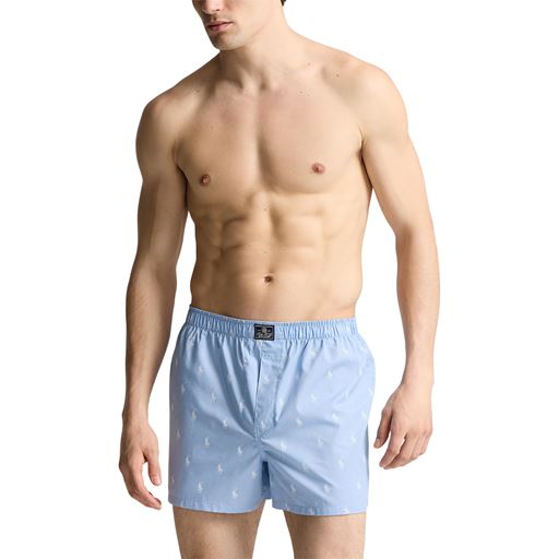 Ralph Lauren Cotton 3-pak Boxershorts, Stripe/White/Est Blue, M