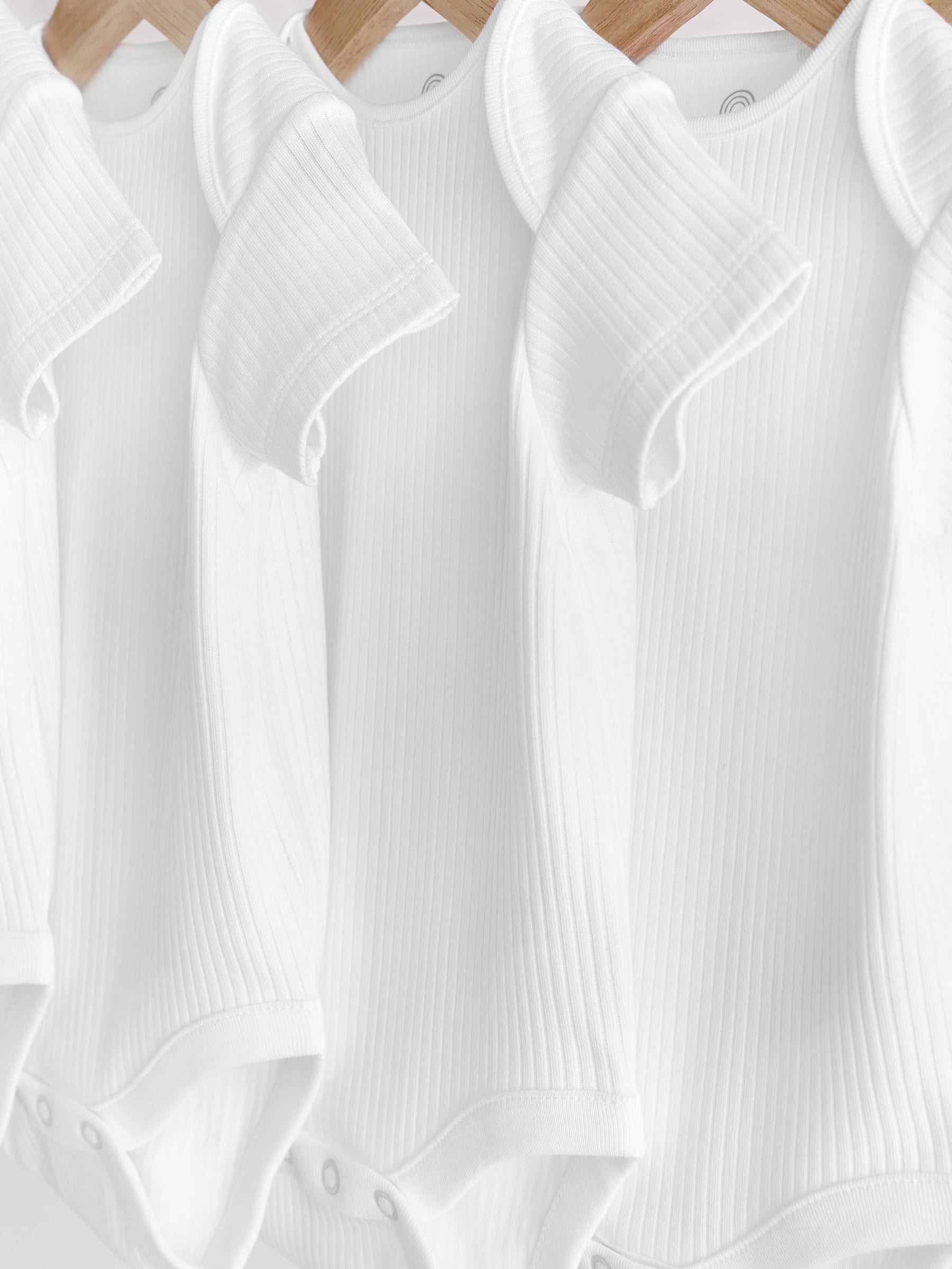 Wit - Rib Short Sleeve Baby Bodysuits 5 Pack