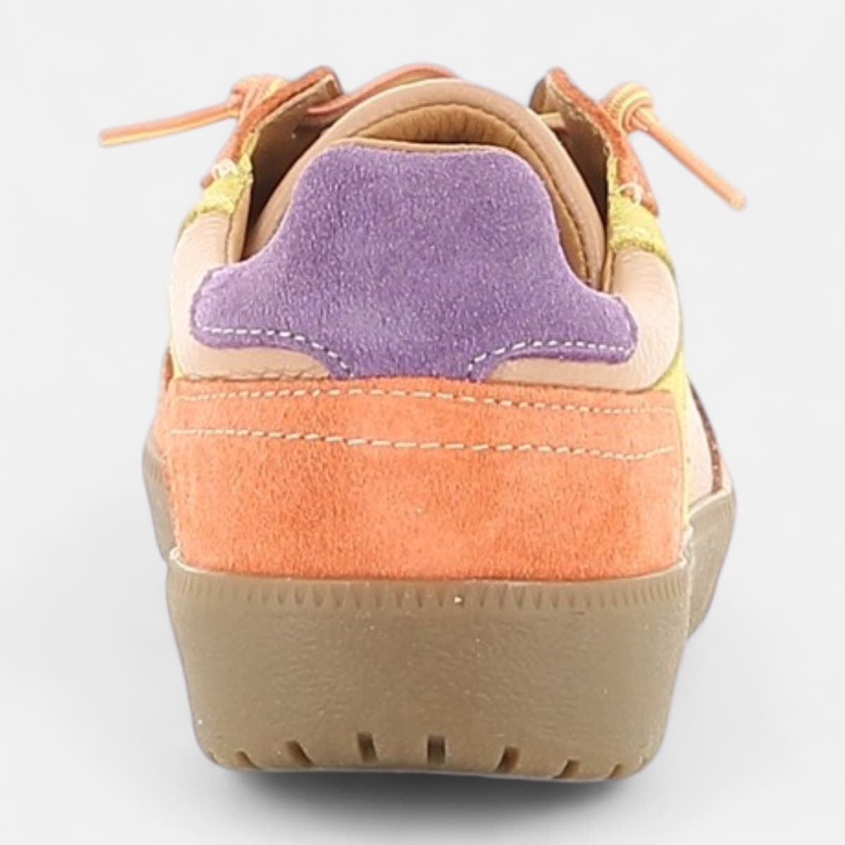 Baskets basses Femme en cuir corail