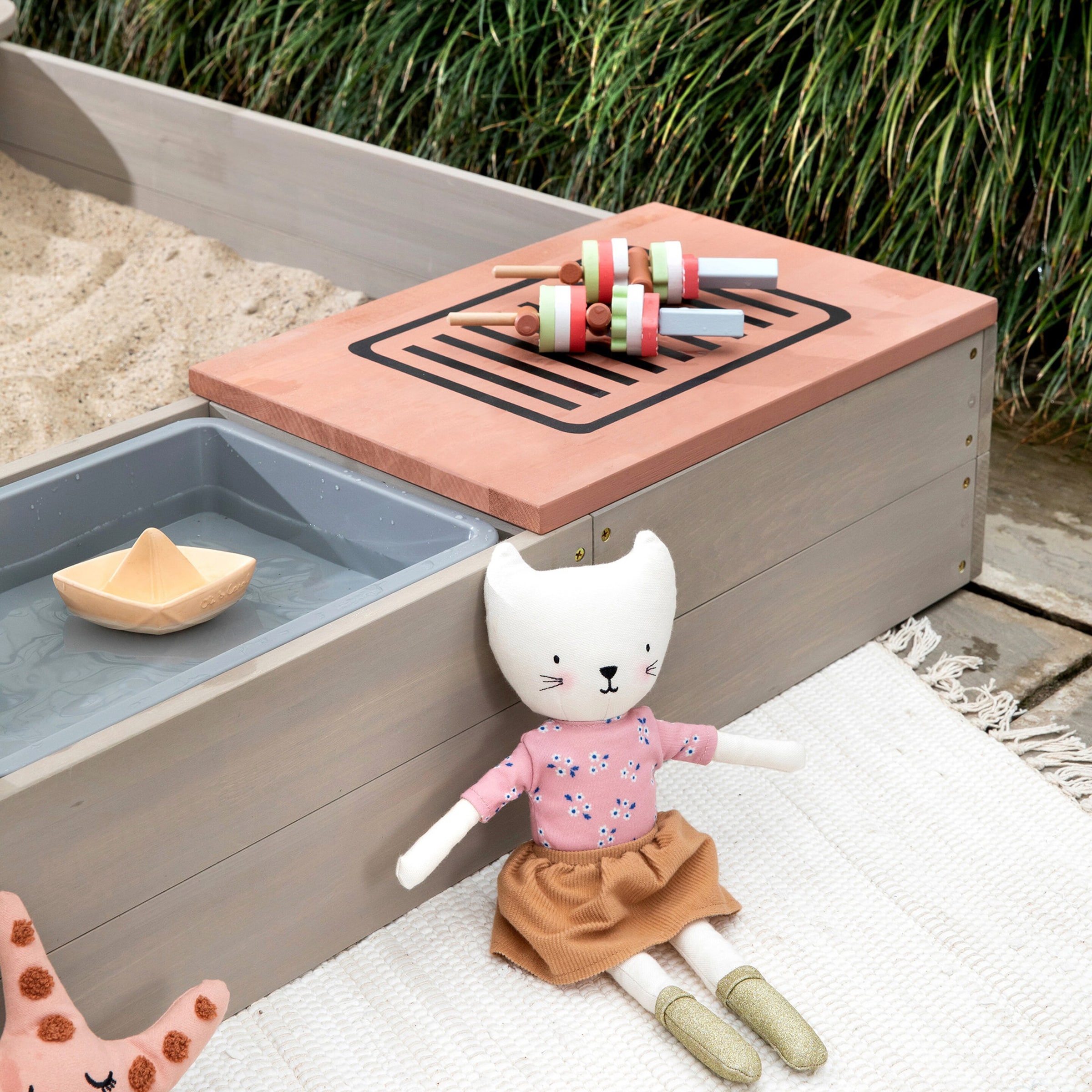 MUDDY BUDDY® Sandkasten Wild Bear warmgrau/puderrosa