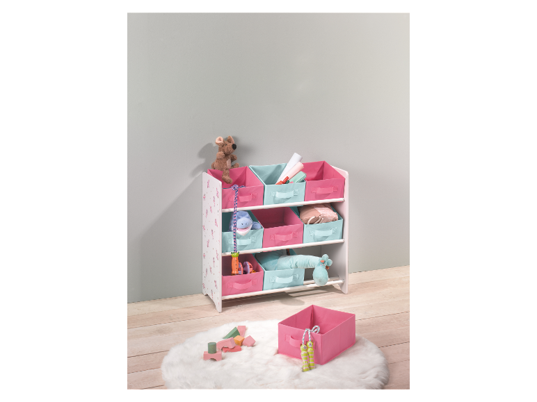 Kast met textielboxen