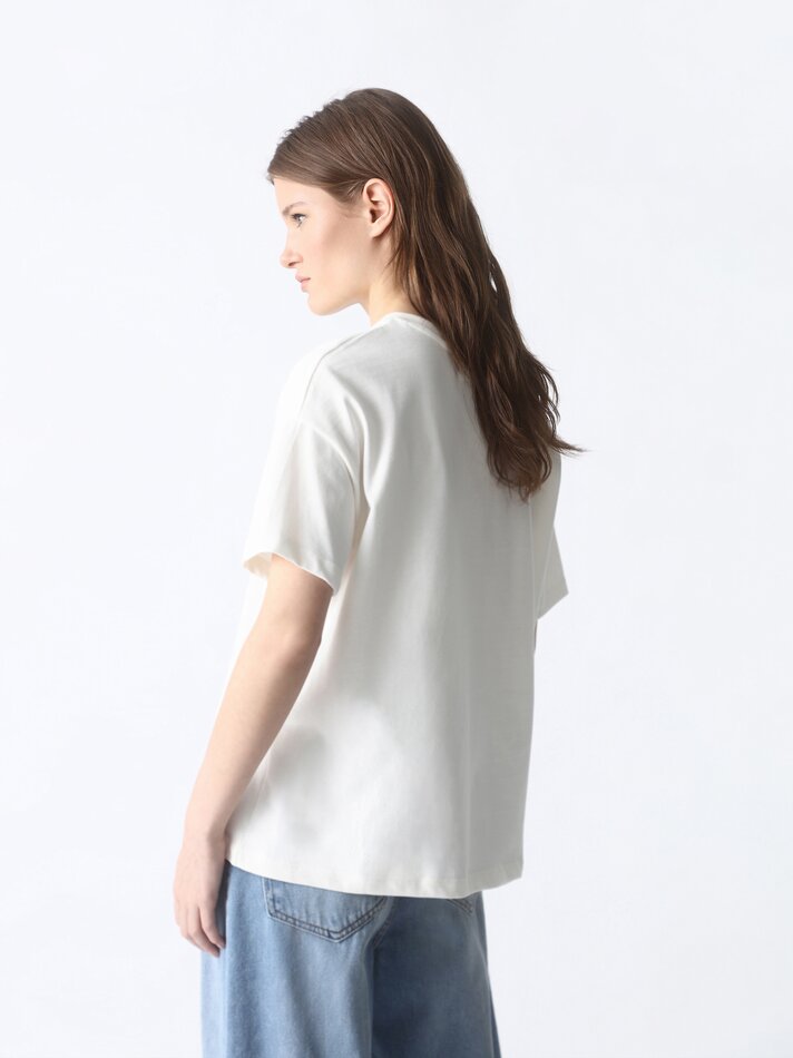 Camiseta oversized de manga curta - Branca