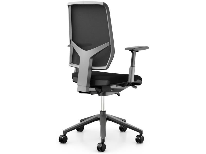 Giroflex Bürostuhl 68 mit Netzrücken und Armlehnen, Schwarz Klassischer Arbeitsstuhl ideal für aktives Sitzen