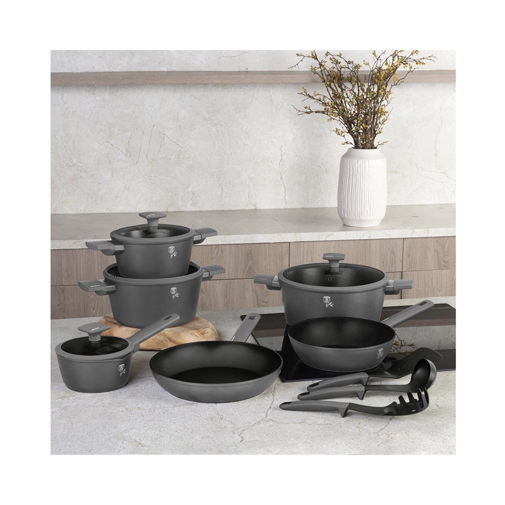 Berlinger Haus 15-teiliges Kochgeschirr-Set matt Anthracite Collection 2.0