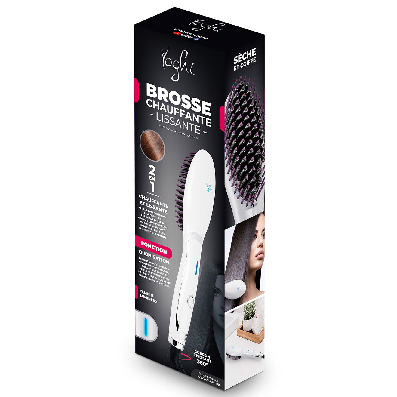 Yoghi Brosse Lissante Chauffante grise - 10x10x10 cm