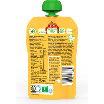 Olvarit 12+ Maanden Knijpfruit Pompoen, Wortel, Appel 100g