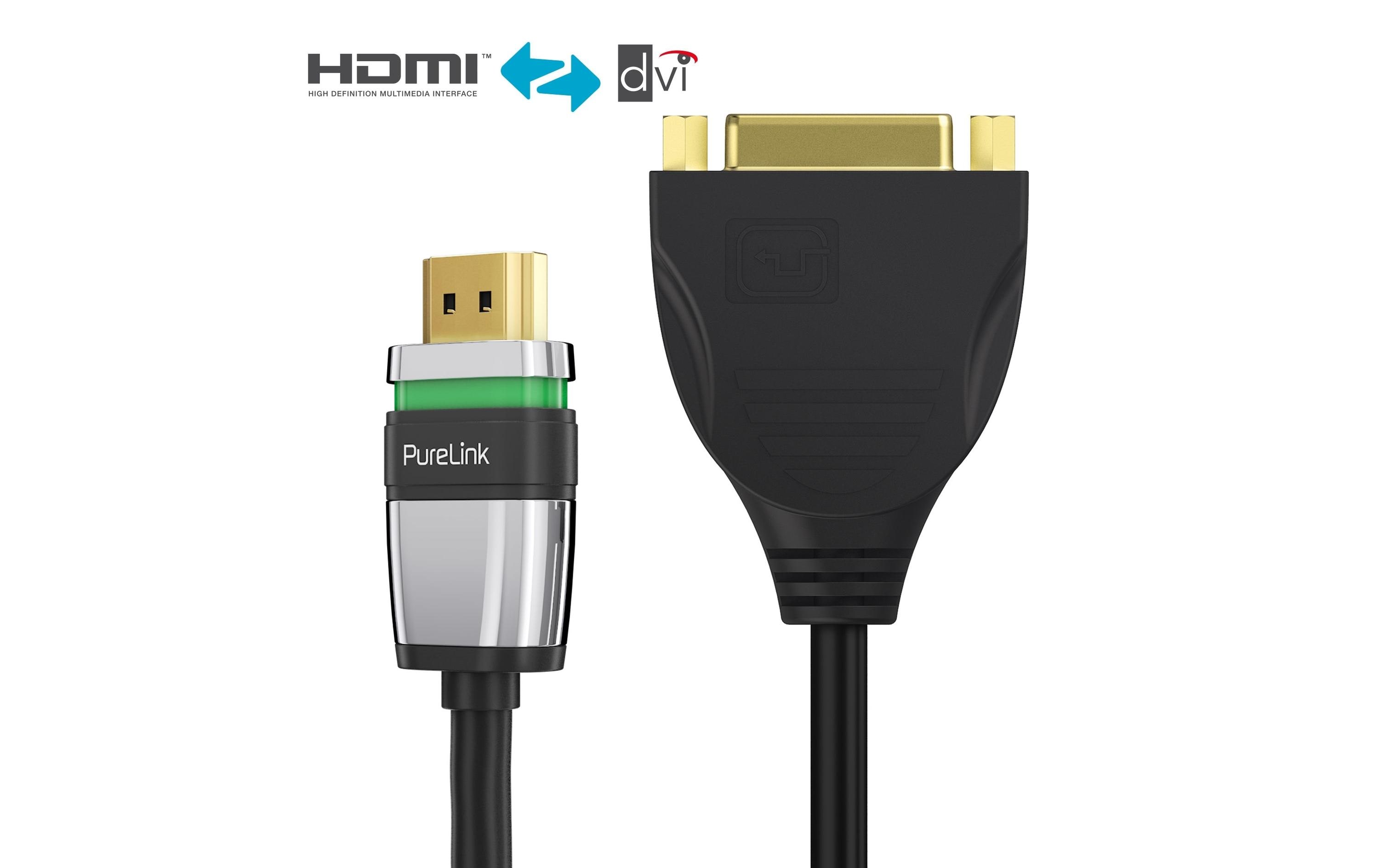 Adapter HDMI Stecker – DVI BuchseZertifizierter 2K High Speed HDMI / DVI Portsaver Adapter
