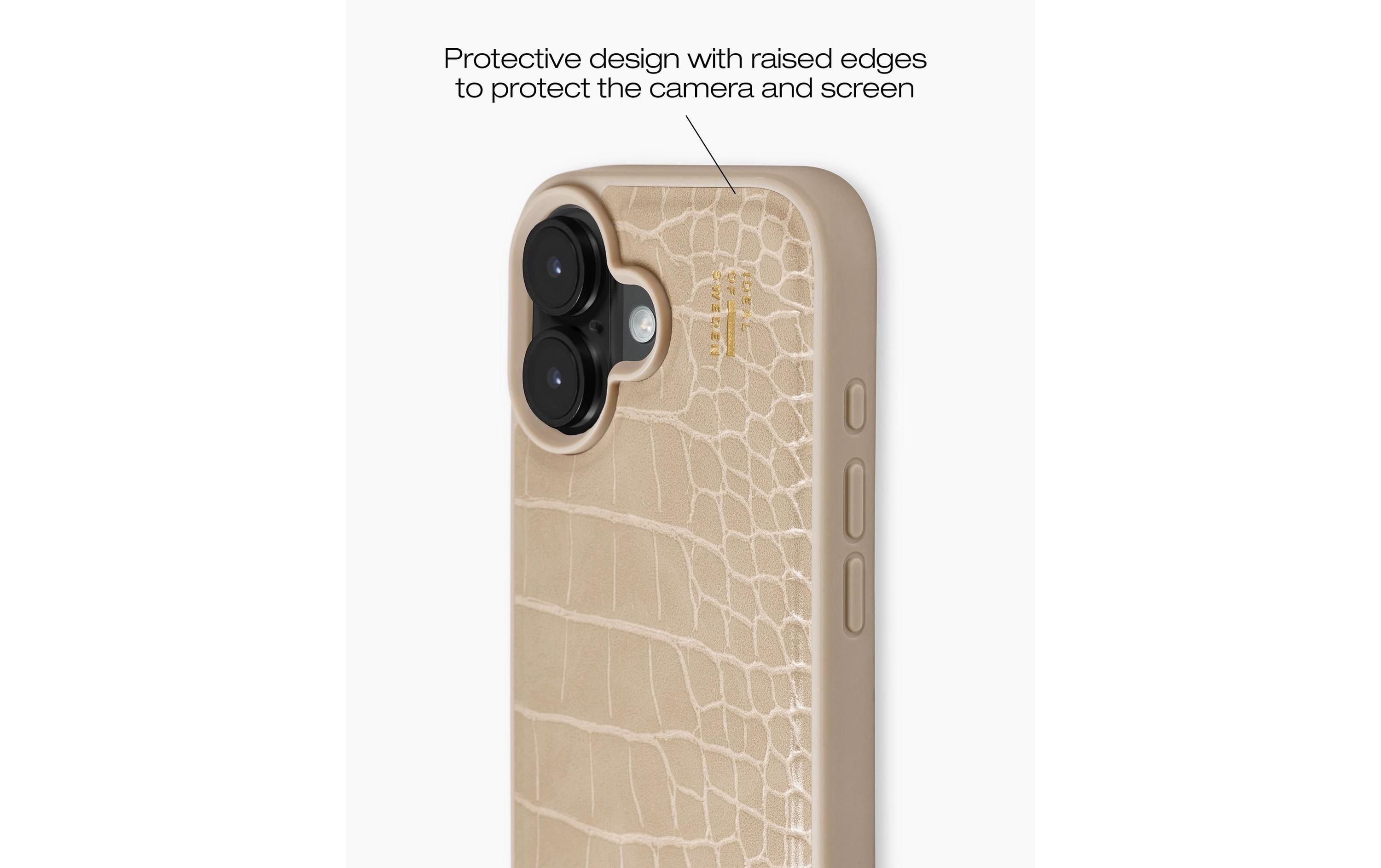 Back Cover Croco iPhone 16 BeigeBackcover für das Apple iPhone 16
