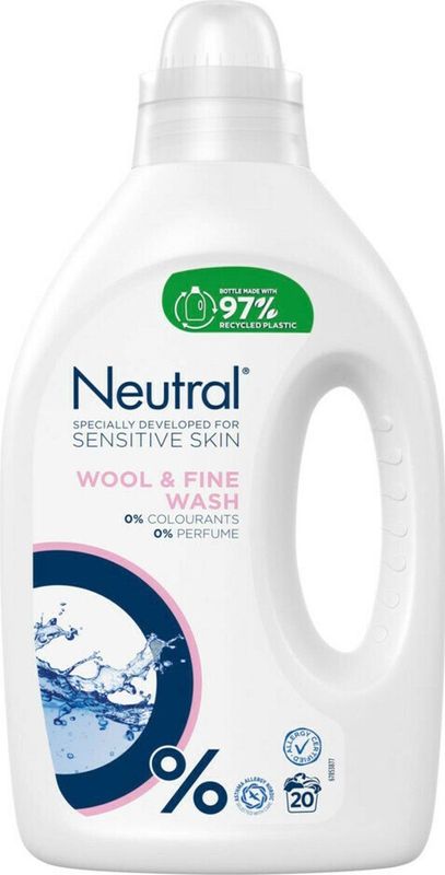 Neutral - Vloeibaar Wasmiddel Fijn - 1 Liter - 6 Flessen - 120 Wasbeurten