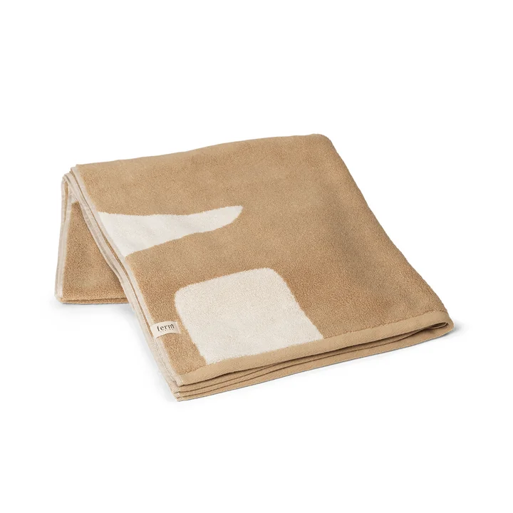 Ferm Living - Ebb Badetuch 140 x 70 cm, sand / naturweiss