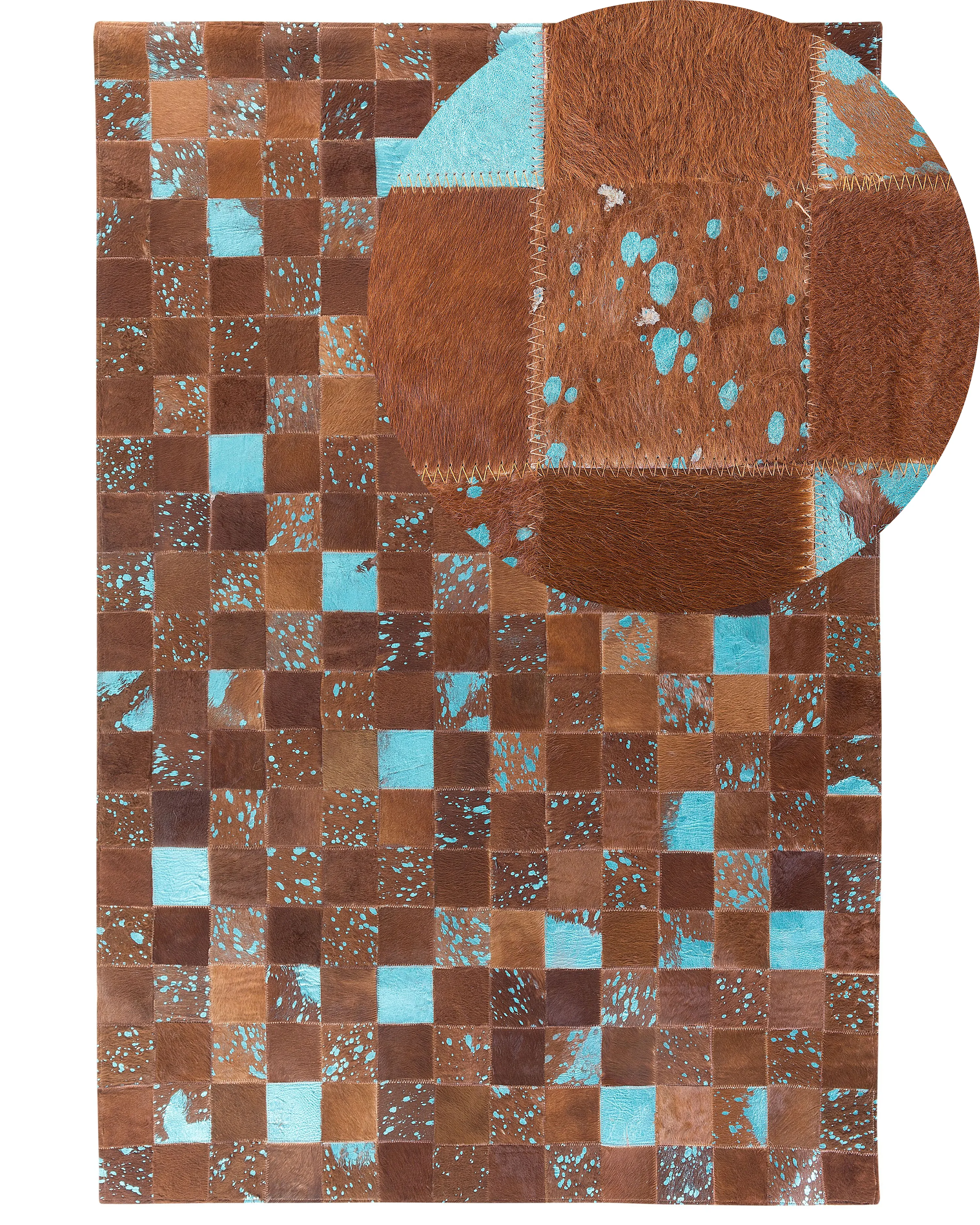 Vloerkleed ALIAGA Bruin 160 x 230 cm Leer