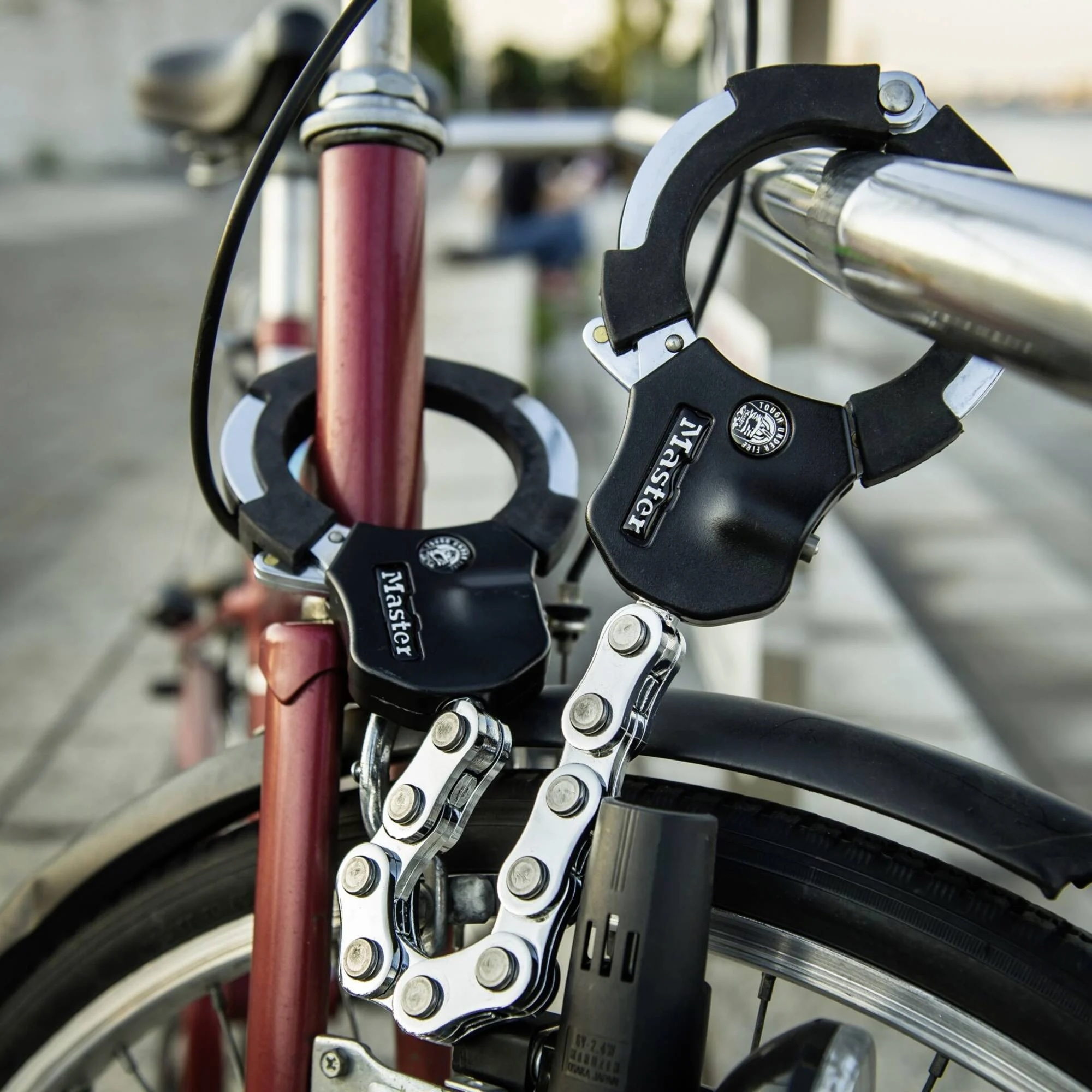 (55cm) Street Cuff 8290 Fahrradschloss 9-gliedriges Velo Handschellenschloss - Silber / Schwarz