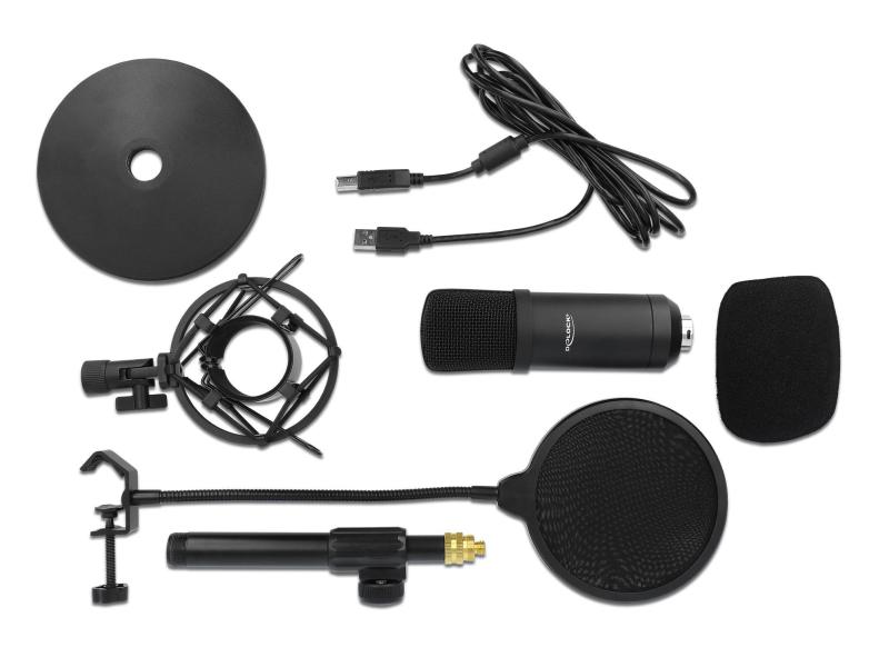 Delock Kondensatormikrofon USB für Gaming & Podcasting Delock Professionelles USB Kondensator Mikrofon Set für Podcasting und Gaming