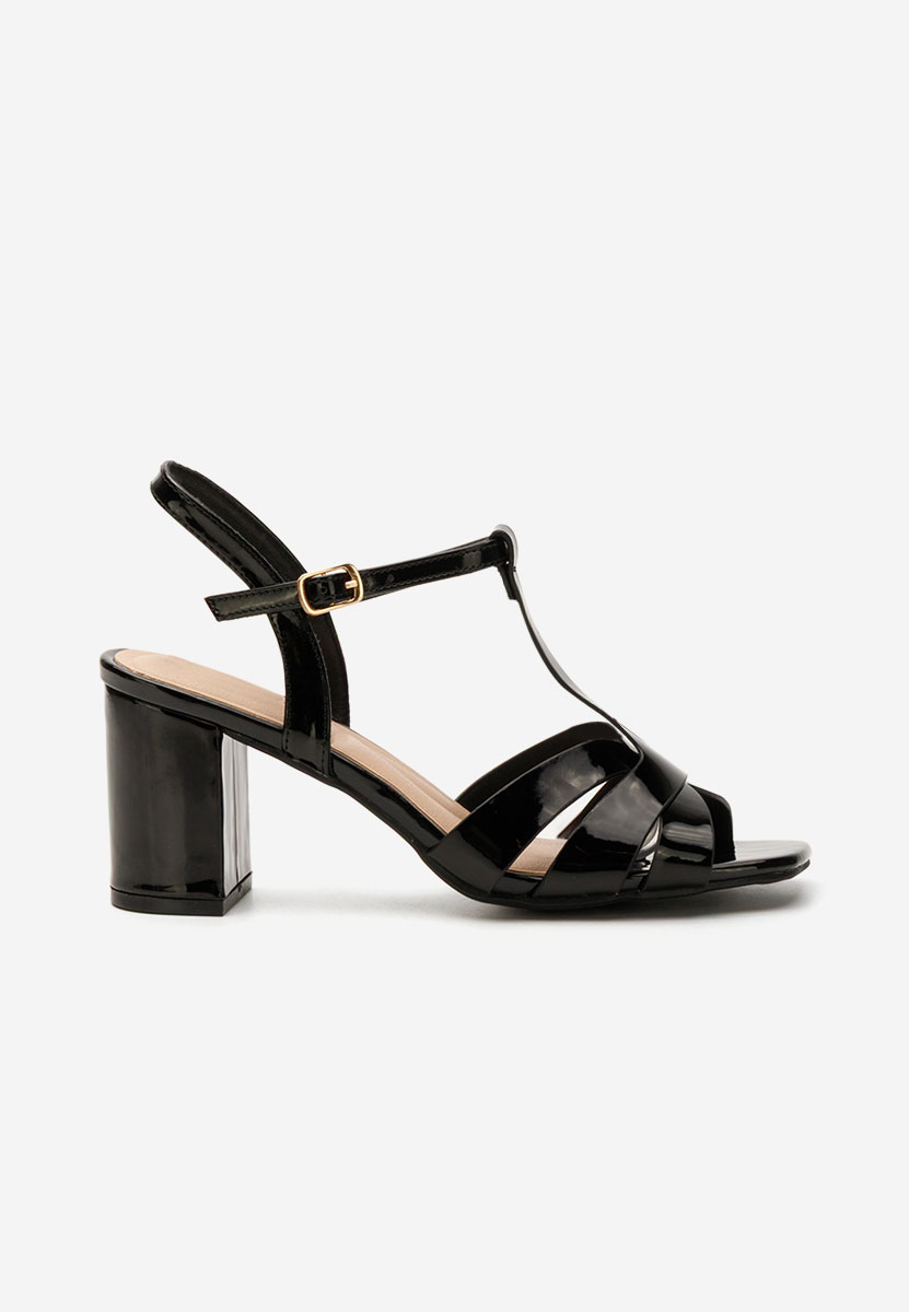 Sandales à talon épais noires Tamatha