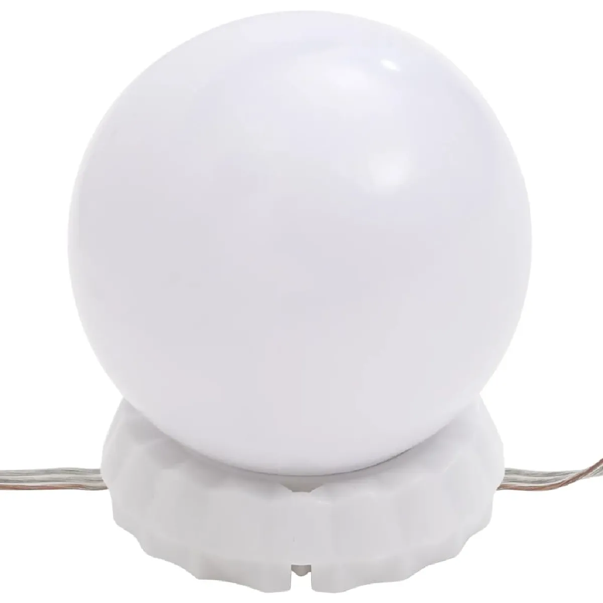 Coiffeuse à LED Helloshop26 avec armoires - Beige