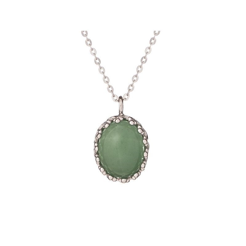 Collier Aventurine argent rhodie