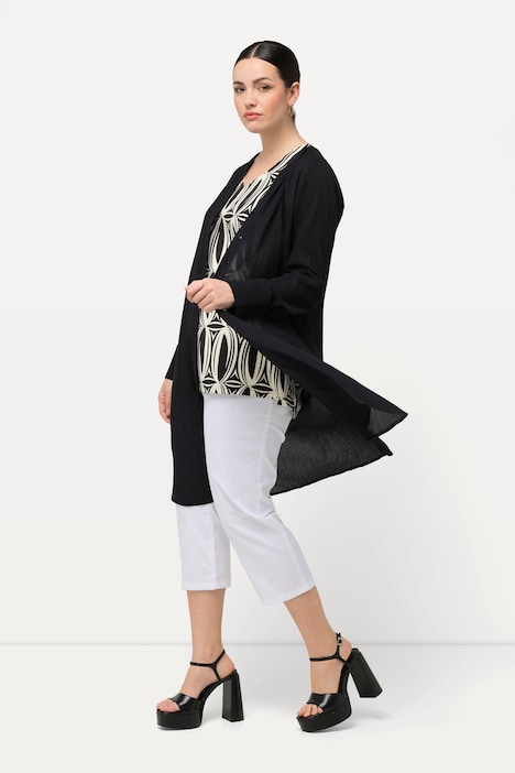 Longbluse, Struktur, A-Linie, Tunika-Ausschnitt, Langarm