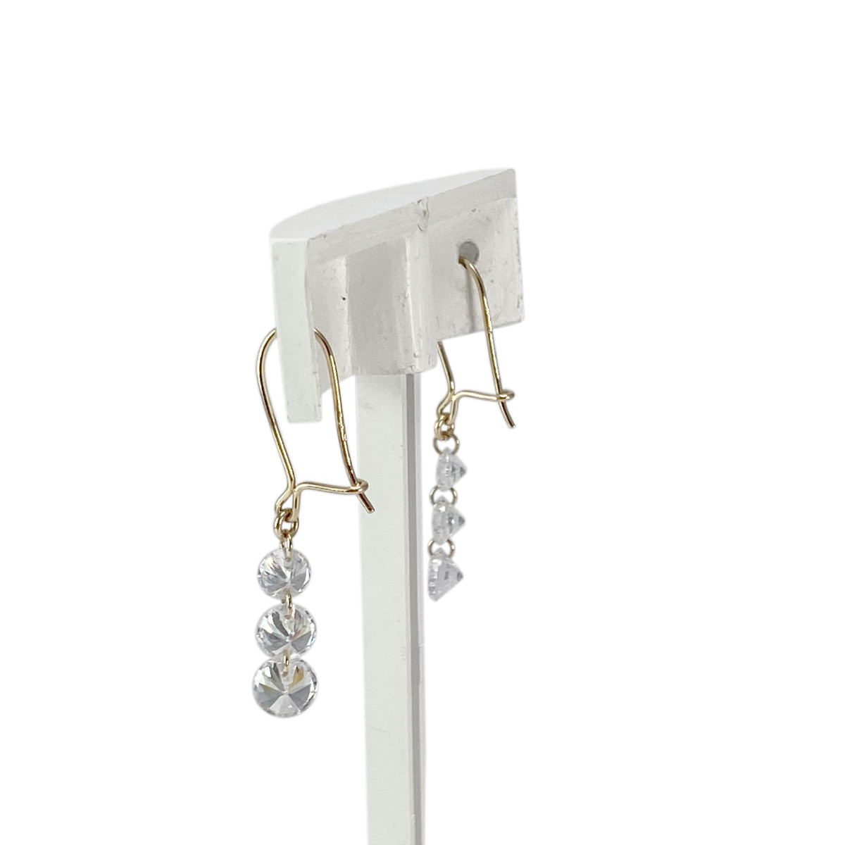 Boucles d'oreilles d'occasion or 750 jaune zirconias