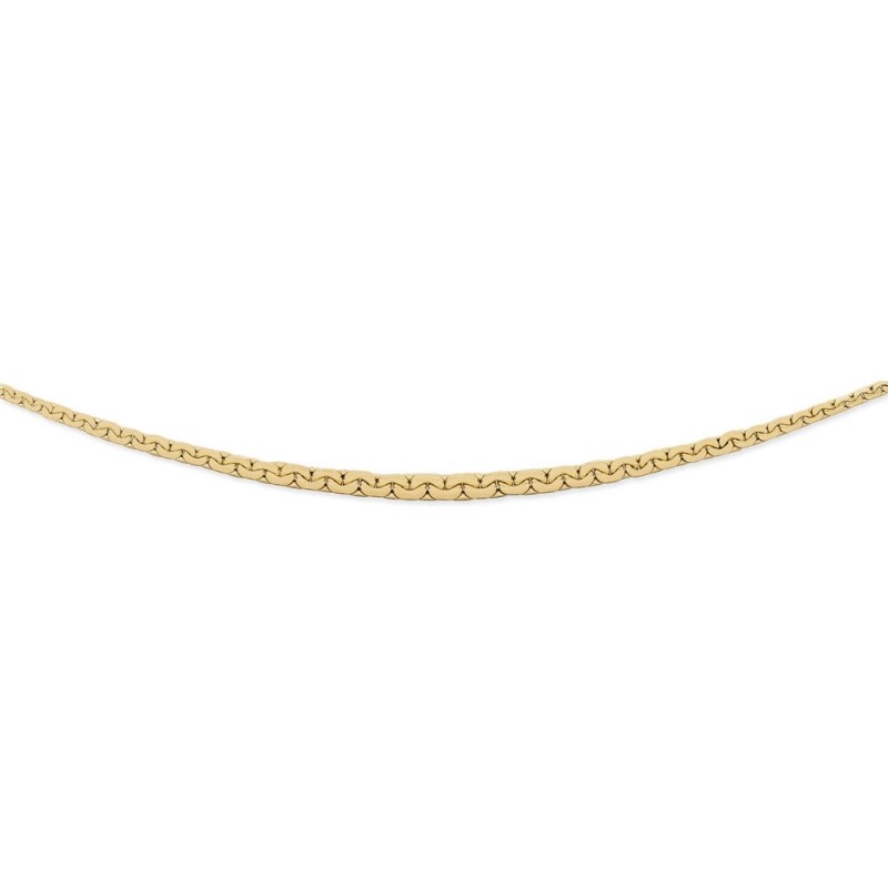 Collier Or 18 Carats 750/000 Maille Haricot en Chute Jaune - Femme