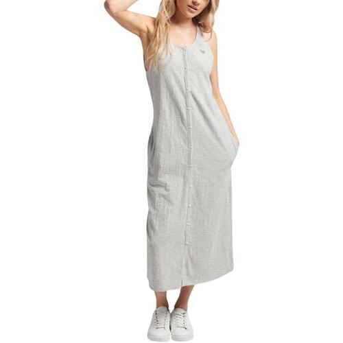 Superdry - VINTAGE JERSEY BUTTON DRESS Blanco