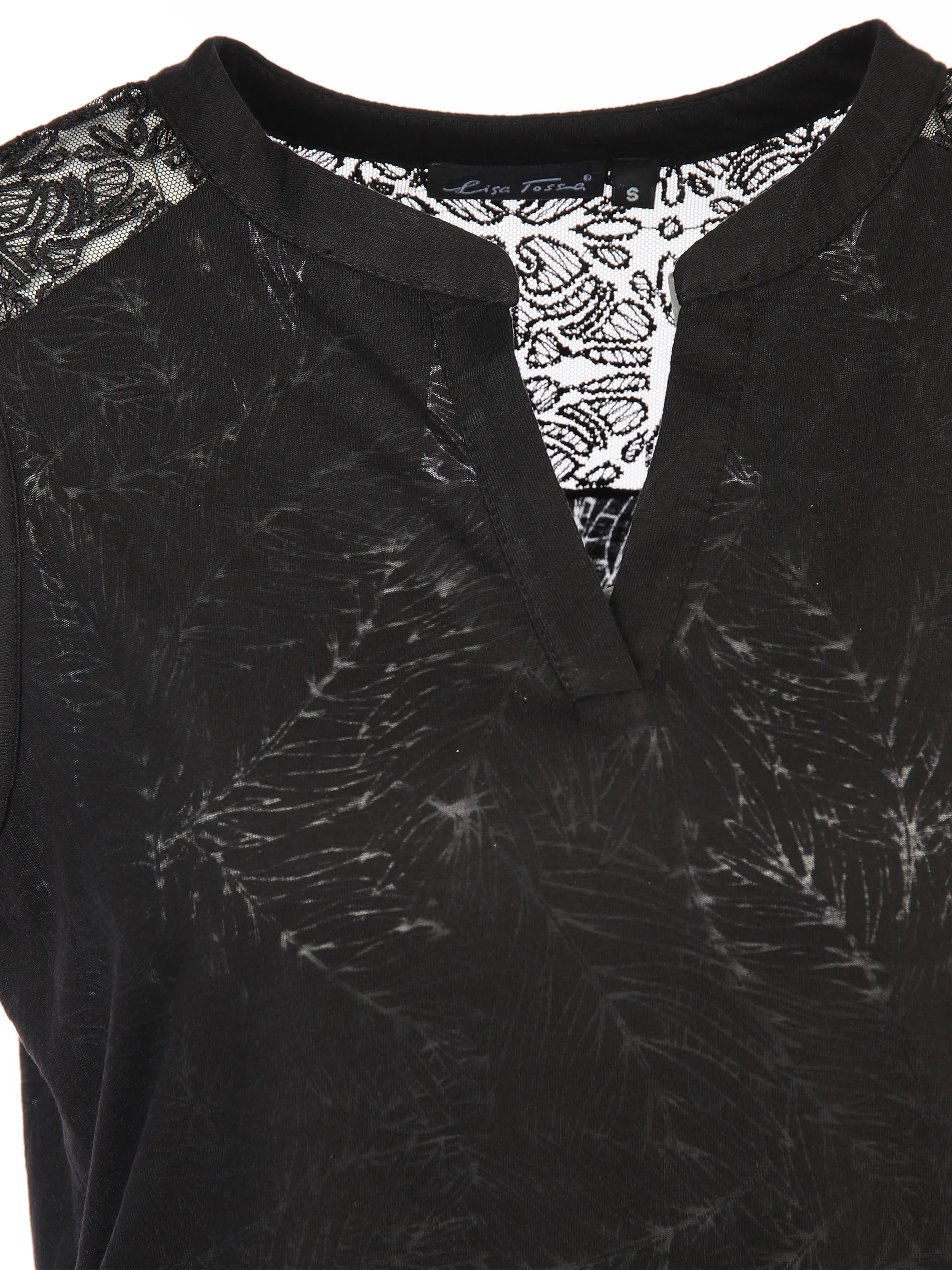 Damen Top mit Spitzenbesatz
