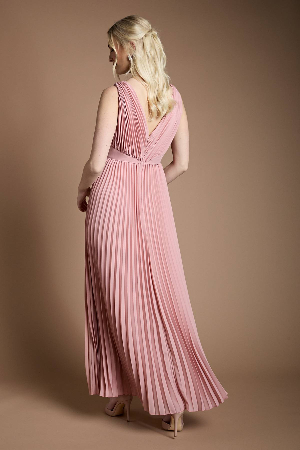 Coast Robe Longue de Demoiselle d'Honneur à Décolleté Plongeant et Plis
