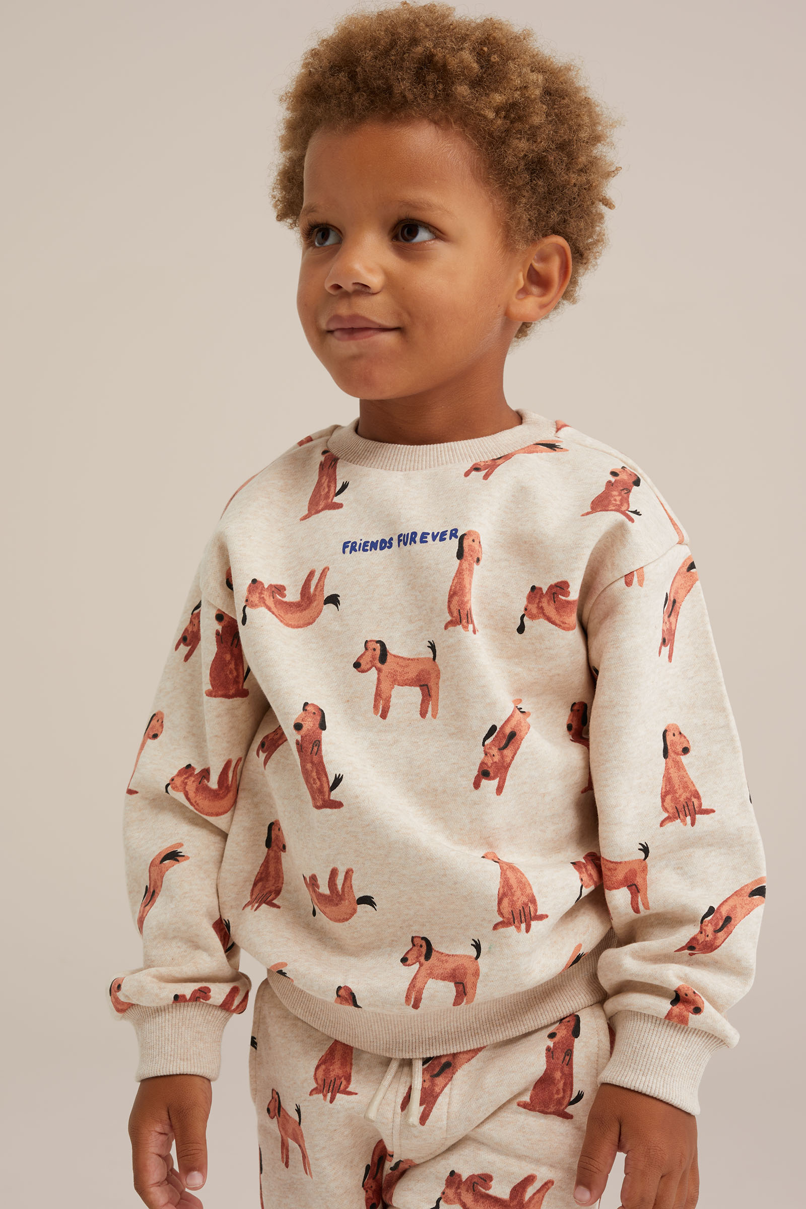 Jongens sweater met opdruk WE Fashion Lichtgrijs gemeleerd