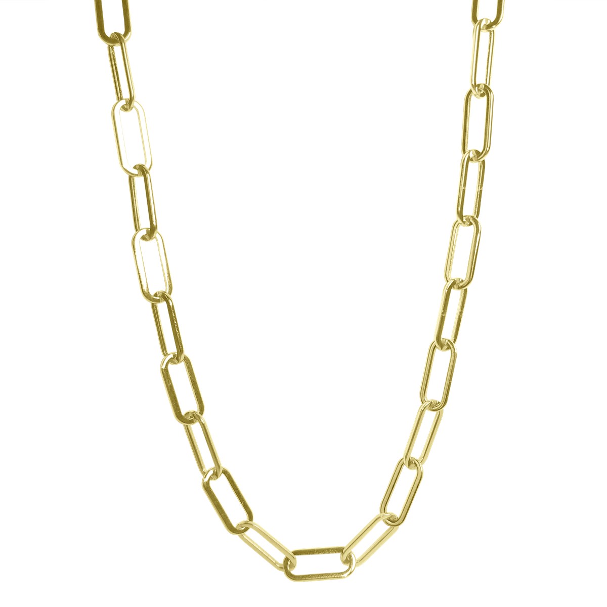 Collier chaîne 45cm en acier doré jaune